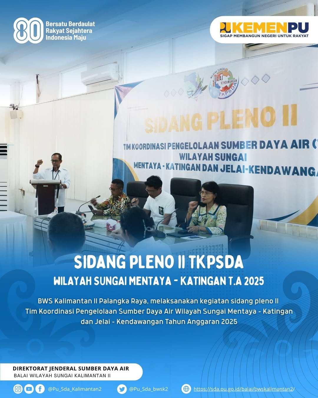 BWS Kalimantan II Palangka Raya, melaksanakan kegiatan sidang pleno II 